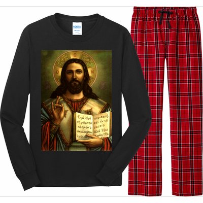 Jesus Christ Religious Photo Long Sleeve Pajama Set