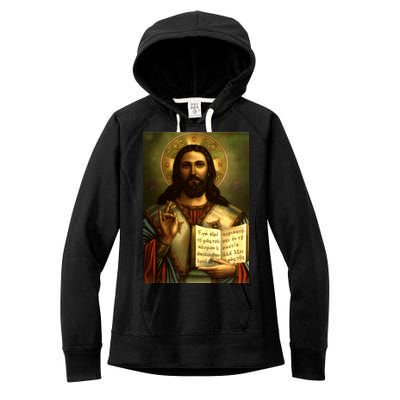 Jesus Christ Religious Photo Women's Fleece Hoodie