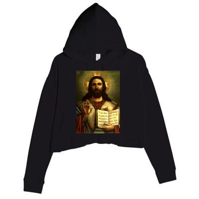 Jesus Christ Religious Photo Crop Fleece Hoodie