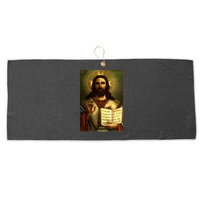 Jesus Christ Religious Photo Large Microfiber Waffle Golf Towel