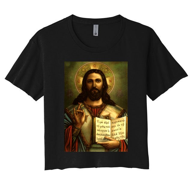 Jesus Christ Religious Photo Crop Top