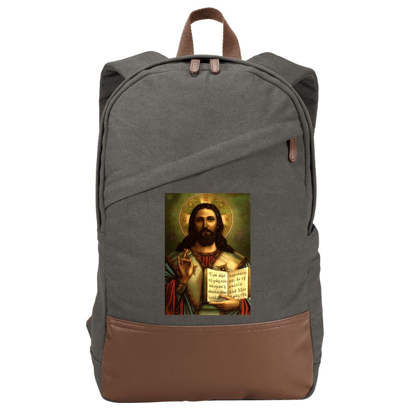 Jesus Christ Religious Photo Cotton Canvas Backpack