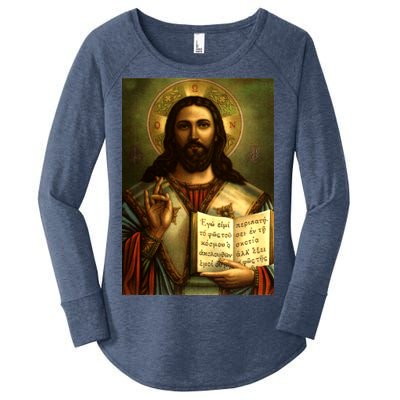 Jesus Christ Religious Photo Women's Perfect Tri Tunic Long Sleeve Shirt