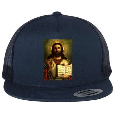 Jesus Christ Religious Photo Flat Bill Trucker Hat