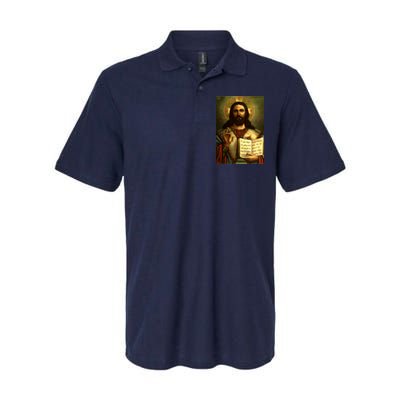 Jesus Christ Religious Photo Softstyle Adult Sport Polo