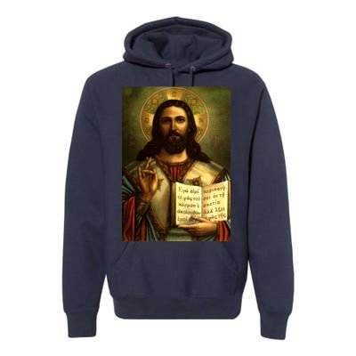 Jesus Christ Religious Photo Premium Hoodie