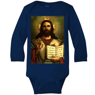 Jesus Christ Religious Photo Baby Long Sleeve Bodysuit