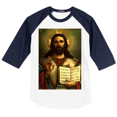 Jesus Christ Religious Photo Baseball Sleeve Shirt