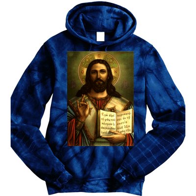 Jesus Christ Religious Photo Tie Dye Hoodie