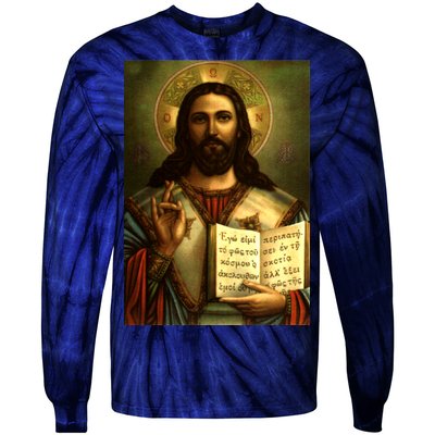 Jesus Christ Religious Photo Tie-Dye Long Sleeve Shirt