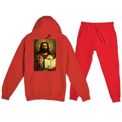 Jesus Christ Religious Photo Premium Hooded Sweatsuit Set