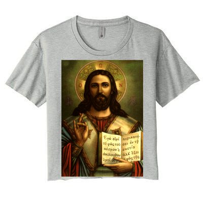 Jesus Christ Religious Photo Women's Crop Top Tee