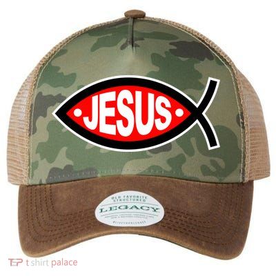 Jesus Christian Fish Symbol Legacy Tie Dye Trucker Hat