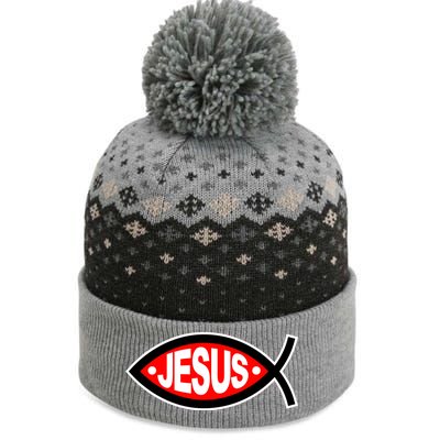 Jesus Christian Fish Symbol The Baniff Cuffed Pom Beanie