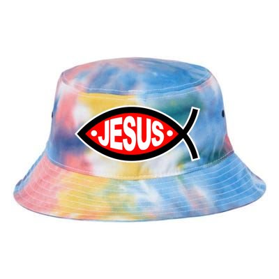 Jesus Christian Fish Symbol Tie Dye Newport Bucket Hat