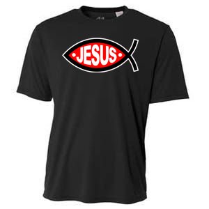 Jesus Christian Fish Symbol Cooling Performance Crew T-Shirt