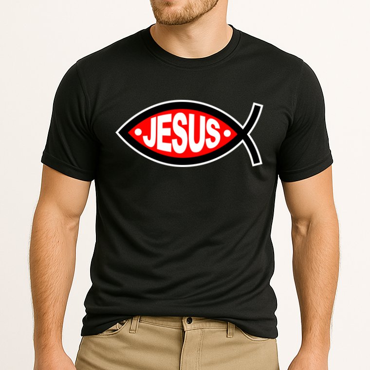 Jesus Christian Fish Symbol Performance Shirt