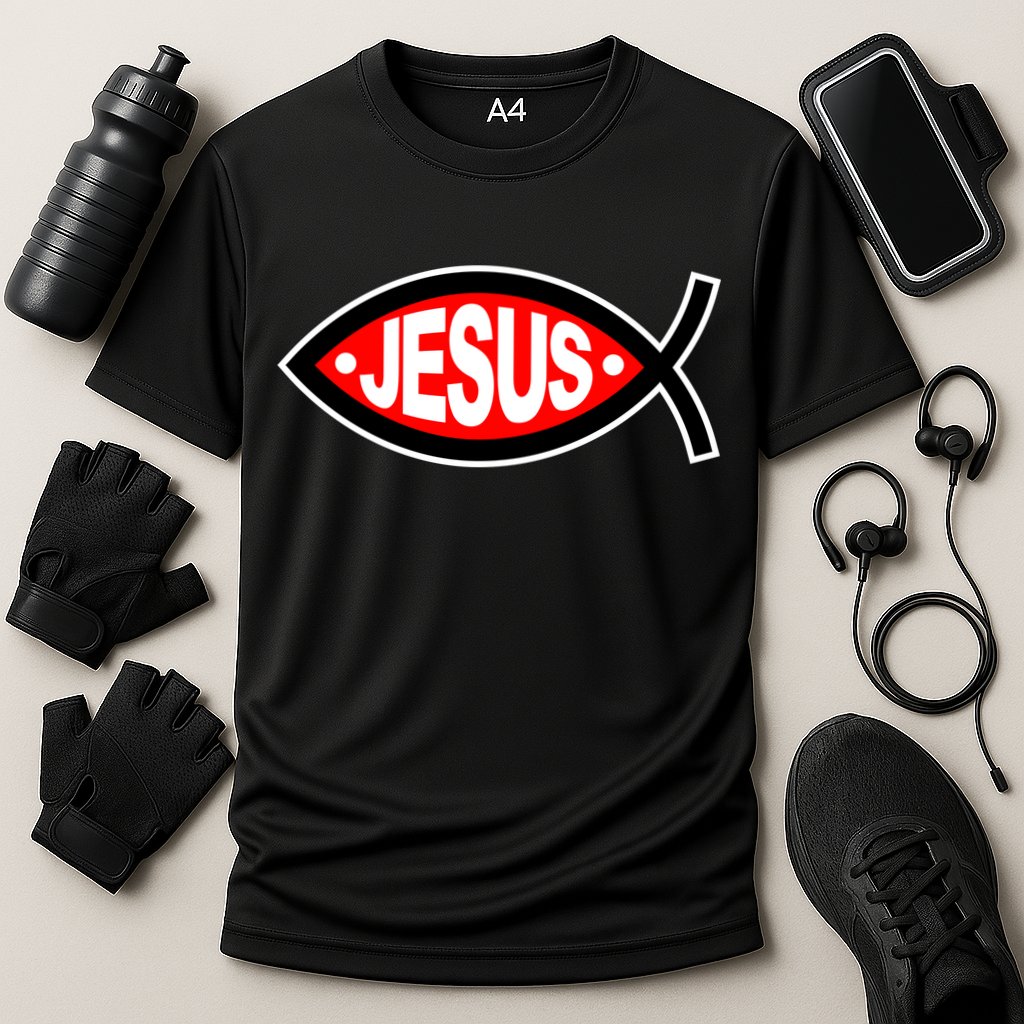 Jesus Christian Fish Symbol Performance Shirt