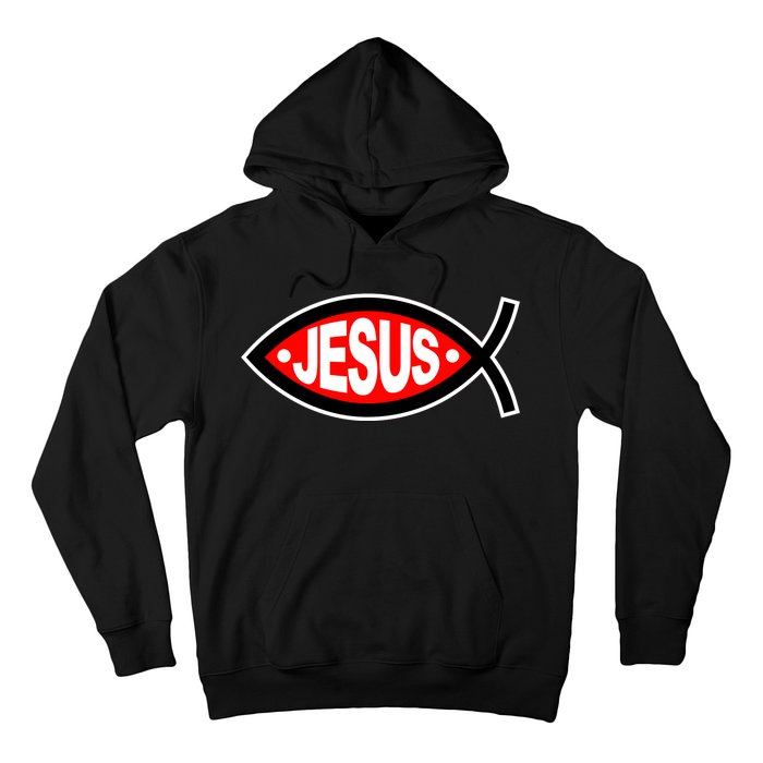 Jesus Christian Fish Symbol Hoodie