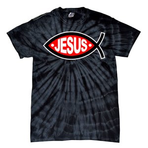 Jesus Christian Fish Symbol Tie-Dye T-Shirt