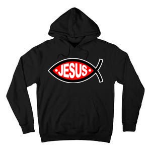 Jesus Christian Fish Symbol Tall Hoodie