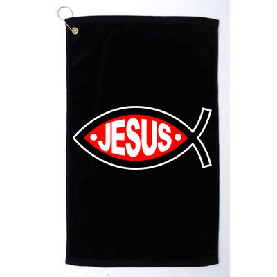 Jesus Christian Fish Symbol Golf Towel