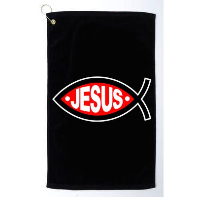 Jesus Christian Fish Symbol Platinum Collection Golf Towel