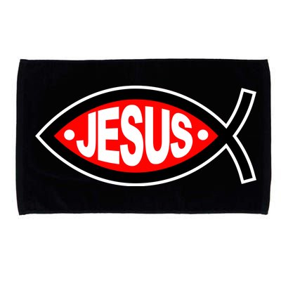 Jesus Christian Fish Symbol Microfiber Hand Towel