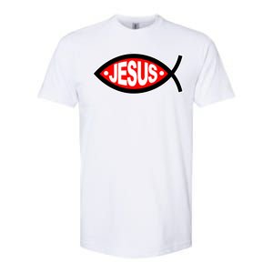 Jesus Christian Fish Symbol Softstyle CVC T-Shirt