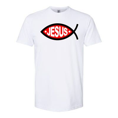 Jesus Christian Fish Symbol Softstyle CVC T-Shirt