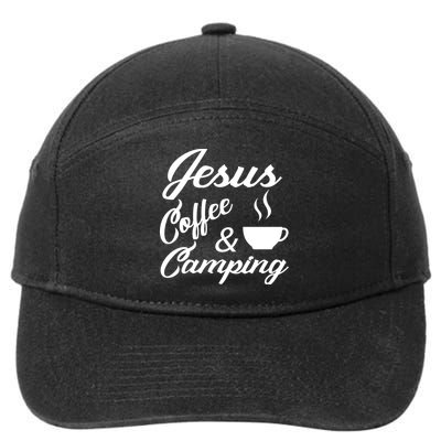 Jesus Coffee And Camping 7-Panel Snapback Hat