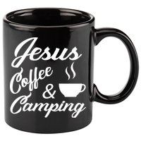 Jesus Coffee And Camping 11oz C Handle Ceramic Mug