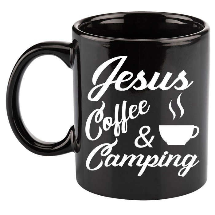 Jesus Coffee And Camping 11oz C Handle Ceramic Mug