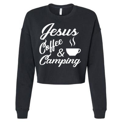 Jesus Coffee And Camping Cropped Pullover Crew