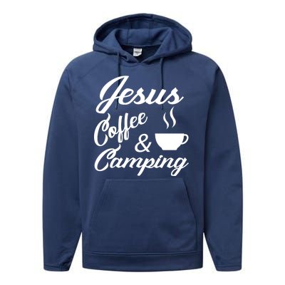 Jesus Coffee And Camping Performance Fleece Hoodie