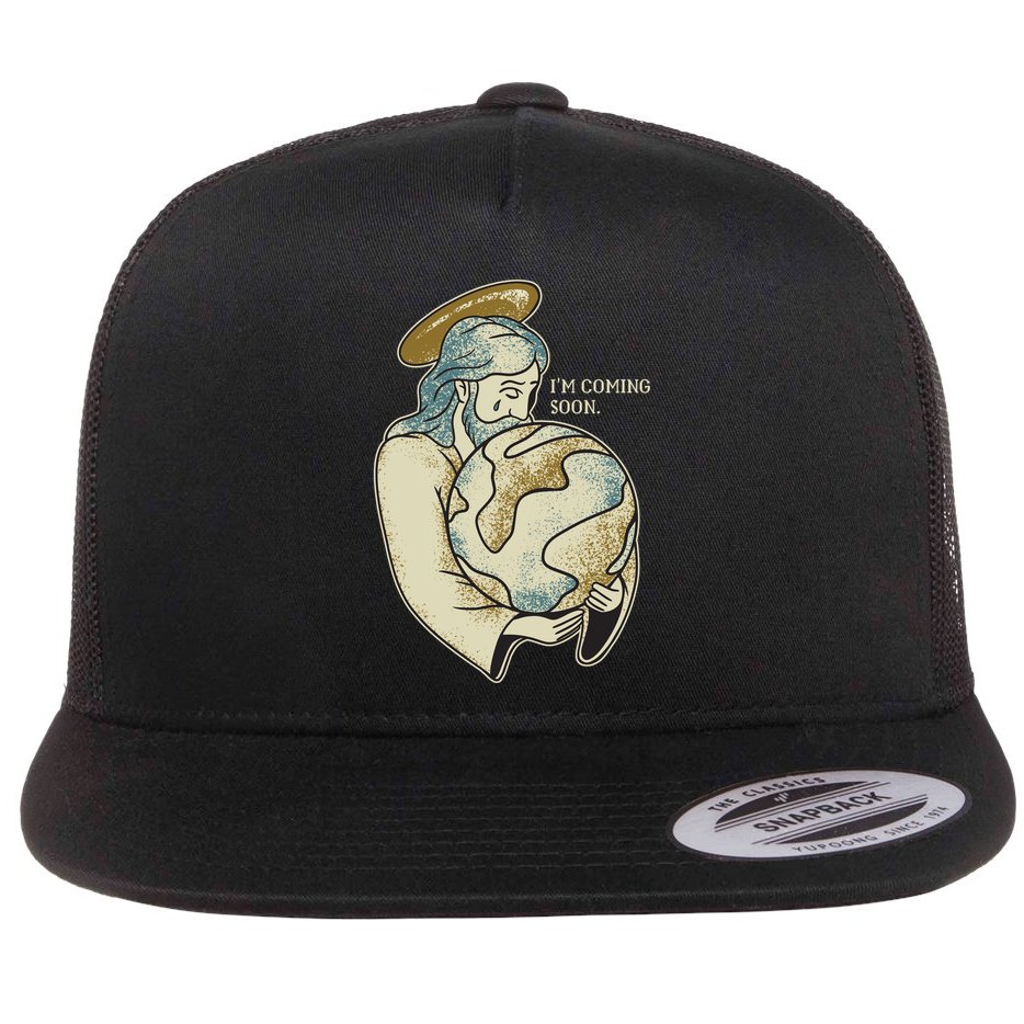 Jesus Coming Soon Flat Bill Trucker Hat