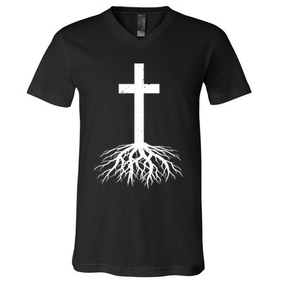 Jesus Cross Root V-Neck T-Shirt
