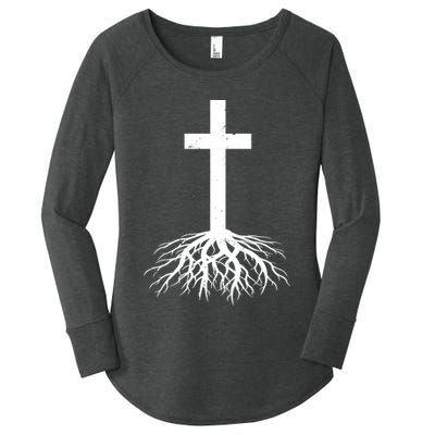 Jesus Cross Root Women's Perfect Tri Tunic Long Sleeve Shirt