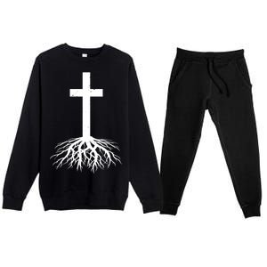 Jesus Cross Root Premium Crewneck Sweatsuit Set