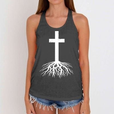 Jesus Cross Root Women's Knotted Racerback Tank