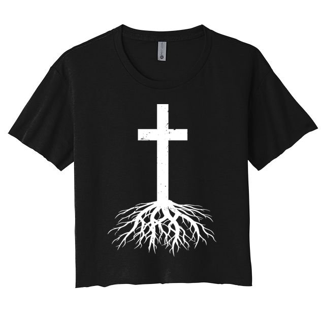 Jesus Cross Root Women's Crop Top Tee