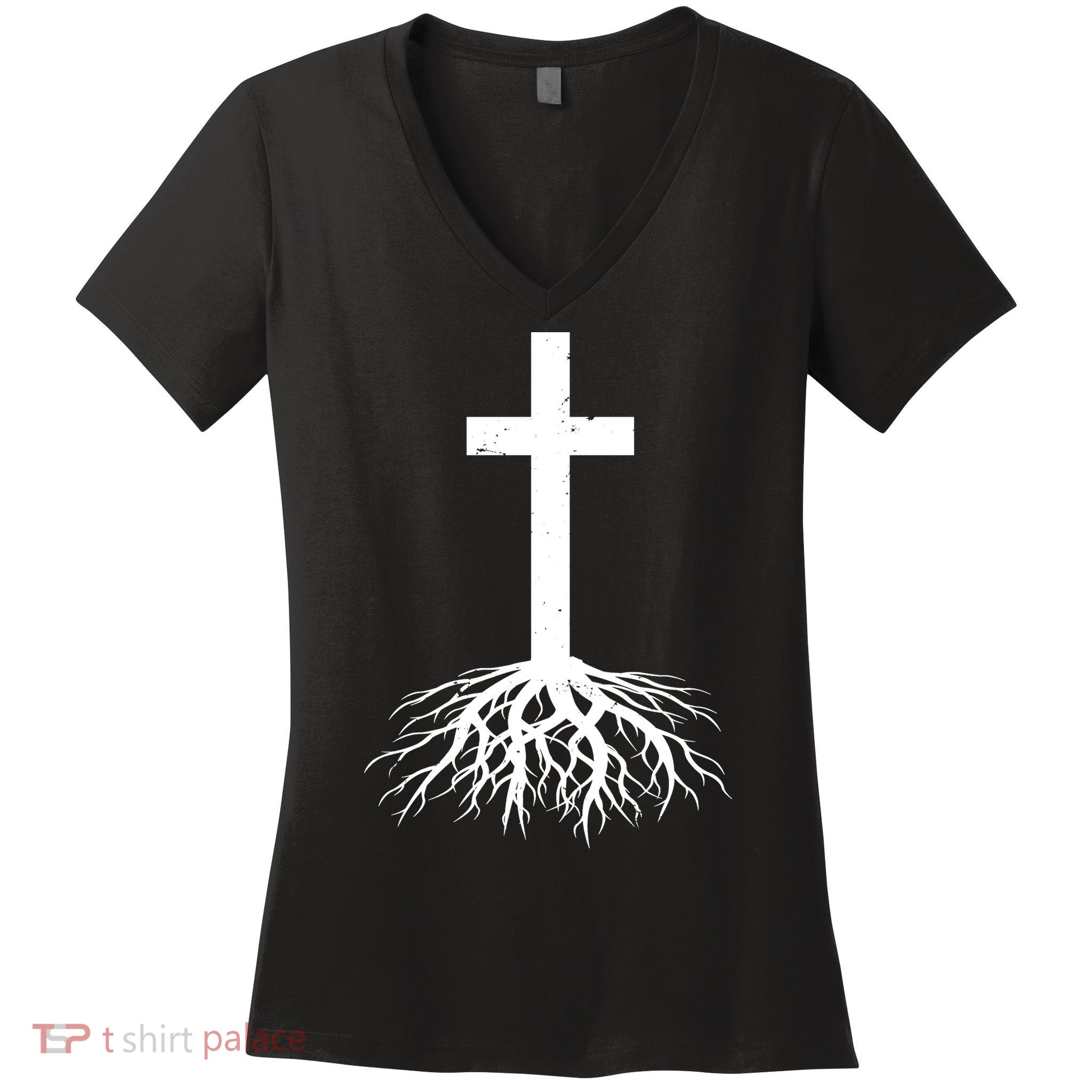 Jesus Cross Root Women's V-Neck T-Shirt