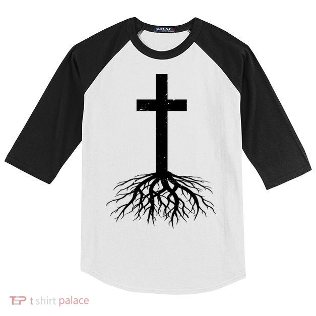 Jesus Cross Root Kids Colorblock Raglan Jersey
