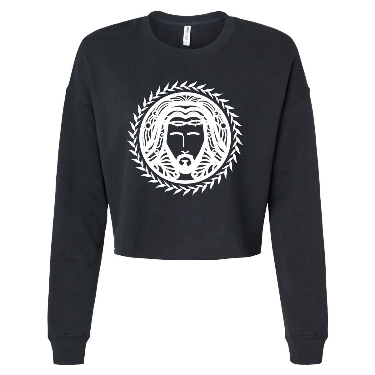 Jesus Easter Vintage Emblem Thorns Logo Cropped Pullover Crew