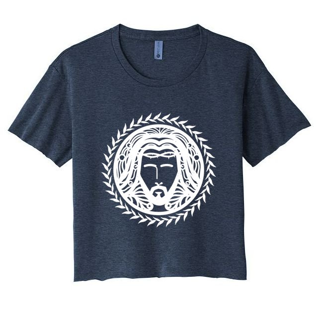 Jesus Easter Vintage Emblem Thorns Logo Crop Top