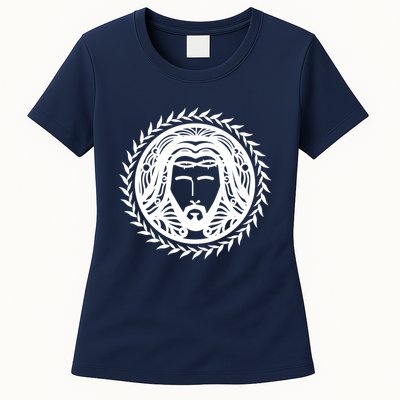 Jesus Easter Vintage Emblem Thorns Logo Womens T-Shirt