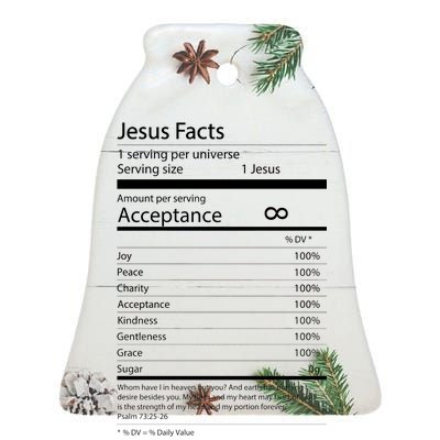 Jesus Facts Ceramic Bell Ornament