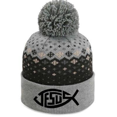 Jesus Fish Logo The Baniff Cuffed Pom Beanie