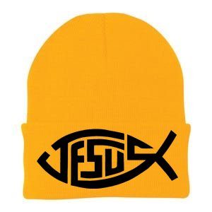 Jesus Fish Logo Knit Cap Winter Beanie