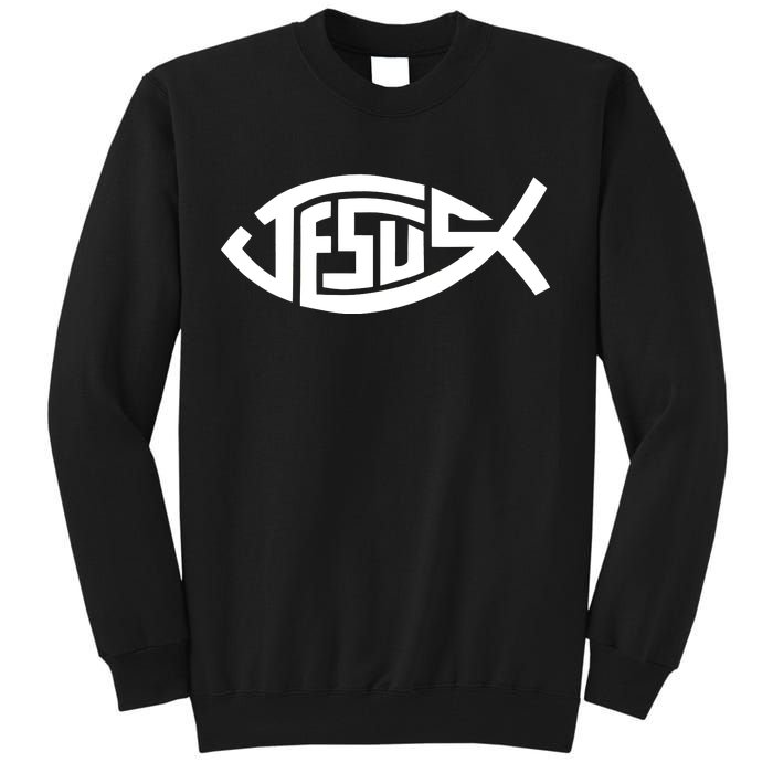 Jesus Fish Logo Tall Sweatshirt